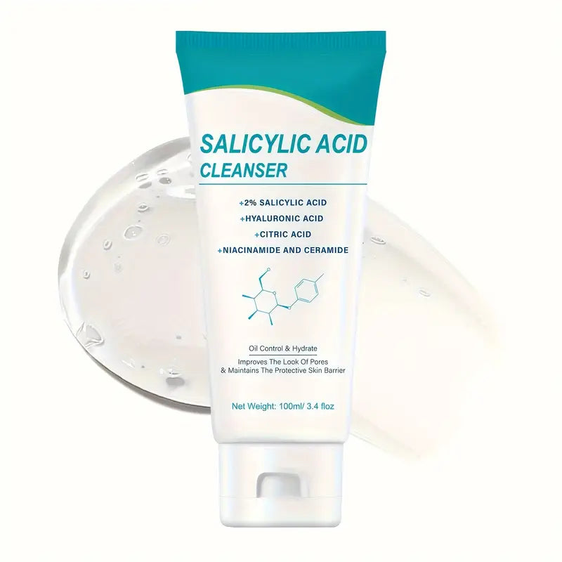 Deep Cleansing Salicylic Acid Facial Wash with Hyaluronic Acid - Moisturizing Suitable for All Skin Types Men and Women - First Choice