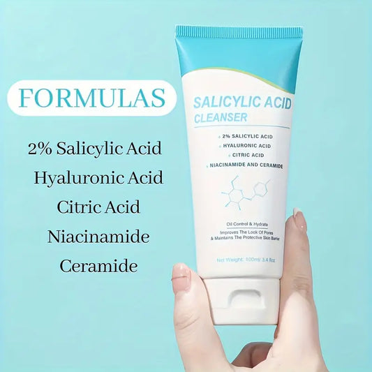 Deep Cleansing Salicylic Acid Facial Wash with Hyaluronic Acid - Moisturizing Suitable for All Skin Types Men and Women - First Choice