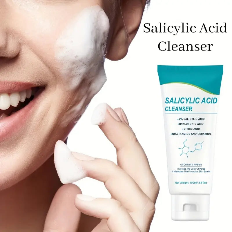 Deep Cleansing Salicylic Acid Facial Wash with Hyaluronic Acid - Moisturizing Suitable for All Skin Types Men and Women - First Choice